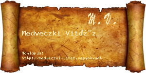 Medveczki Vitéz névjegykártya